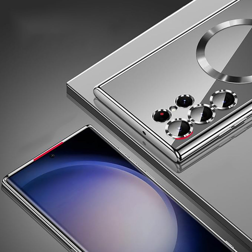 MagSafe Case for Samsung Galaxy S26 Ultra, Techsuit, Luxury Crystal, Silver