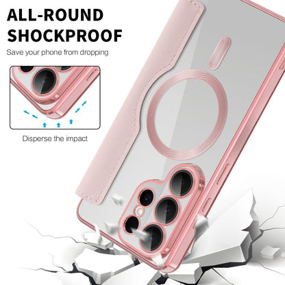 Ovitek MagSafe za Samsung Galaxy S26 Ultra, Techsuit, SmartMag Book, Roza