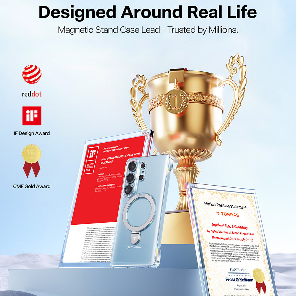 Ovitek MagSafe za Samsung Galaxy S26 Ultra, Torras, Ostand Slim, Prozoren