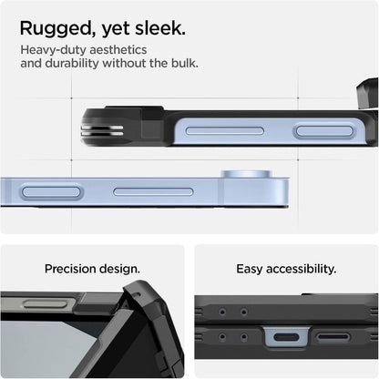 Ovitek MagSafe za Samsung Galaxy Z Flip7 FE F761 / Z Flip6 F741, Spigen, Tough Armor Pro, Črn ACS09807