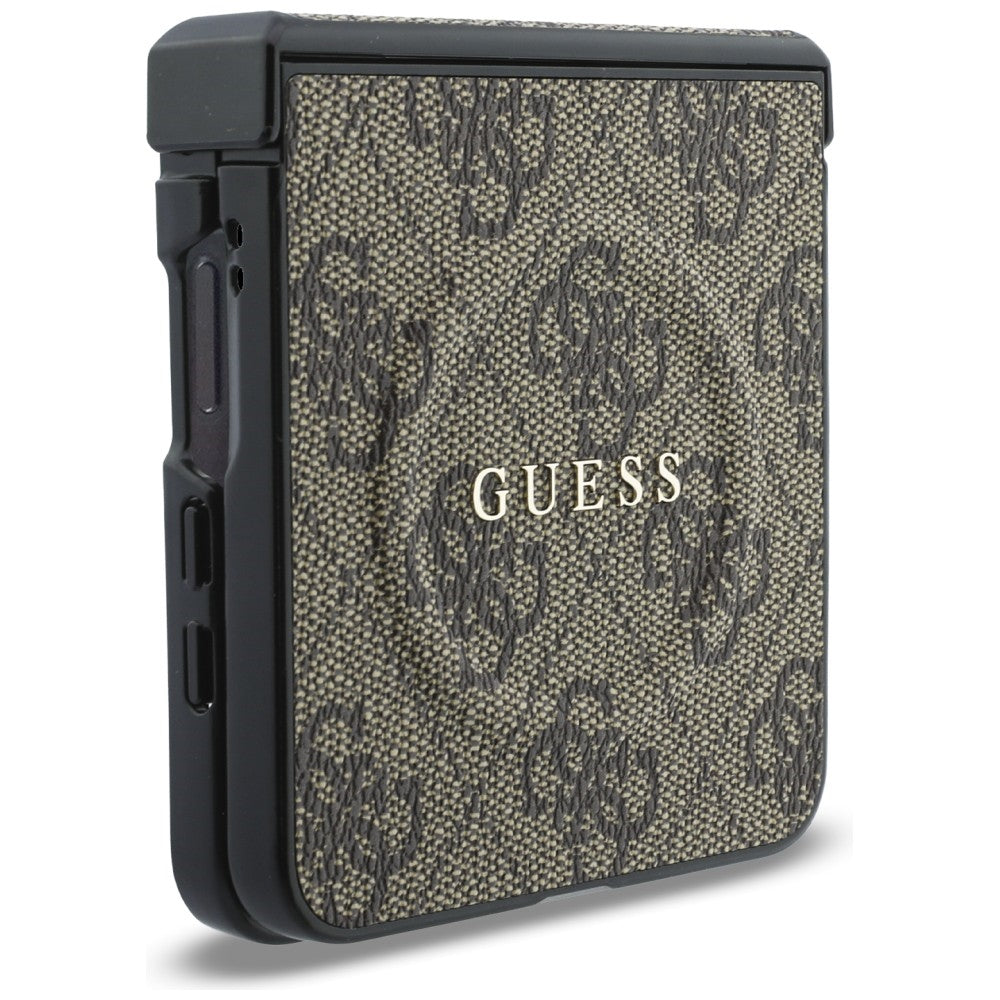 MagSafe ovitek za Samsung Galaxy Z Flip8 F776, Guess, 4G Leather Classic, rjav