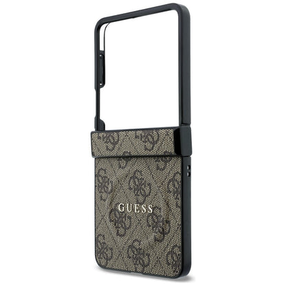 MagSafe ovitek za Samsung Galaxy Z Flip8 F776, Guess, 4G Leather Classic, rjav