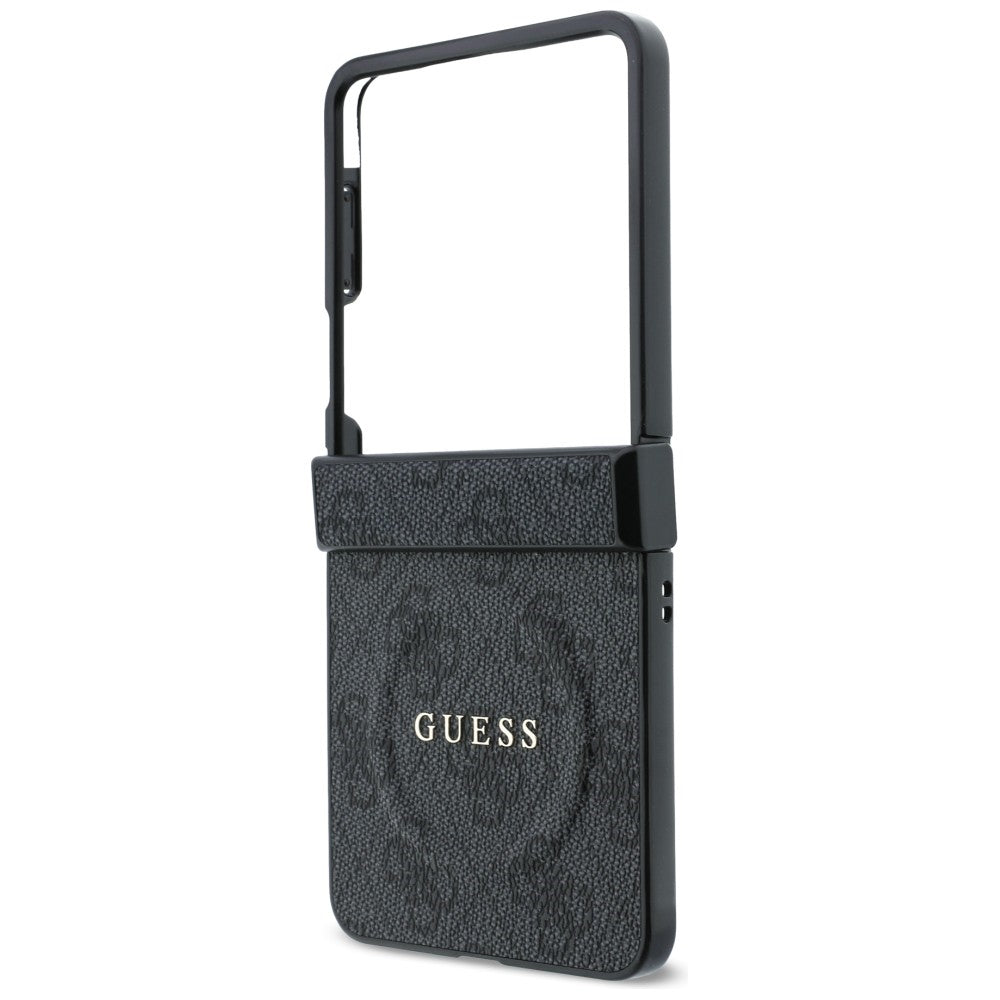 MagSafe ovitek za Samsung Galaxy Z Flip8 F776, Guess, 4G Leather Classic, Črn