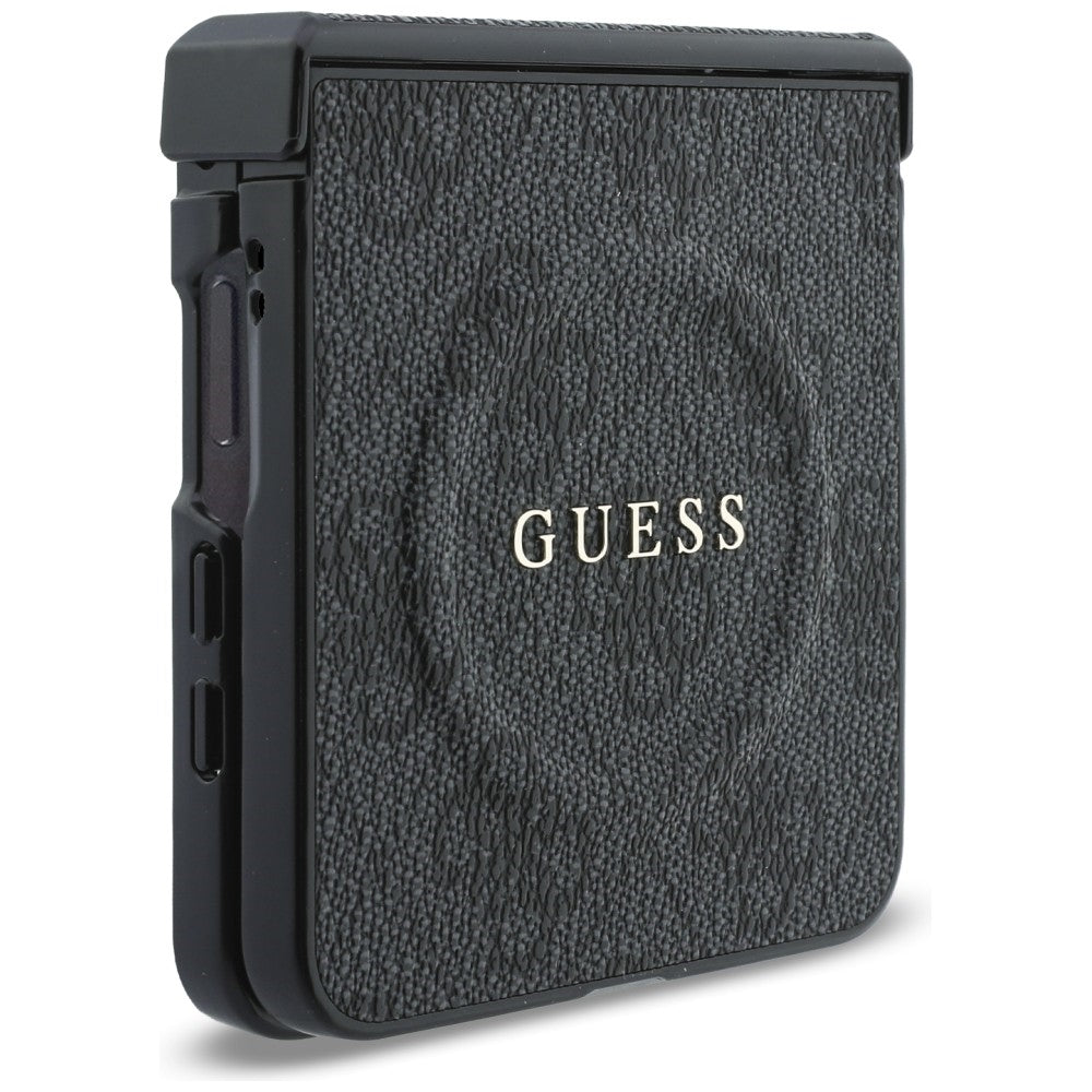 MagSafe ovitek za Samsung Galaxy Z Flip8 F776, Guess, 4G Leather Classic, Črn