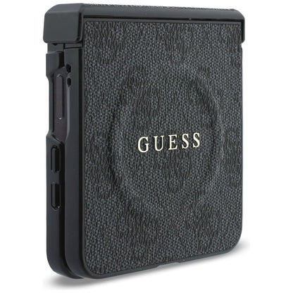 MagSafe ovitek za Samsung Galaxy Z Flip8 F776, Guess, 4G Leather Classic, Črn
