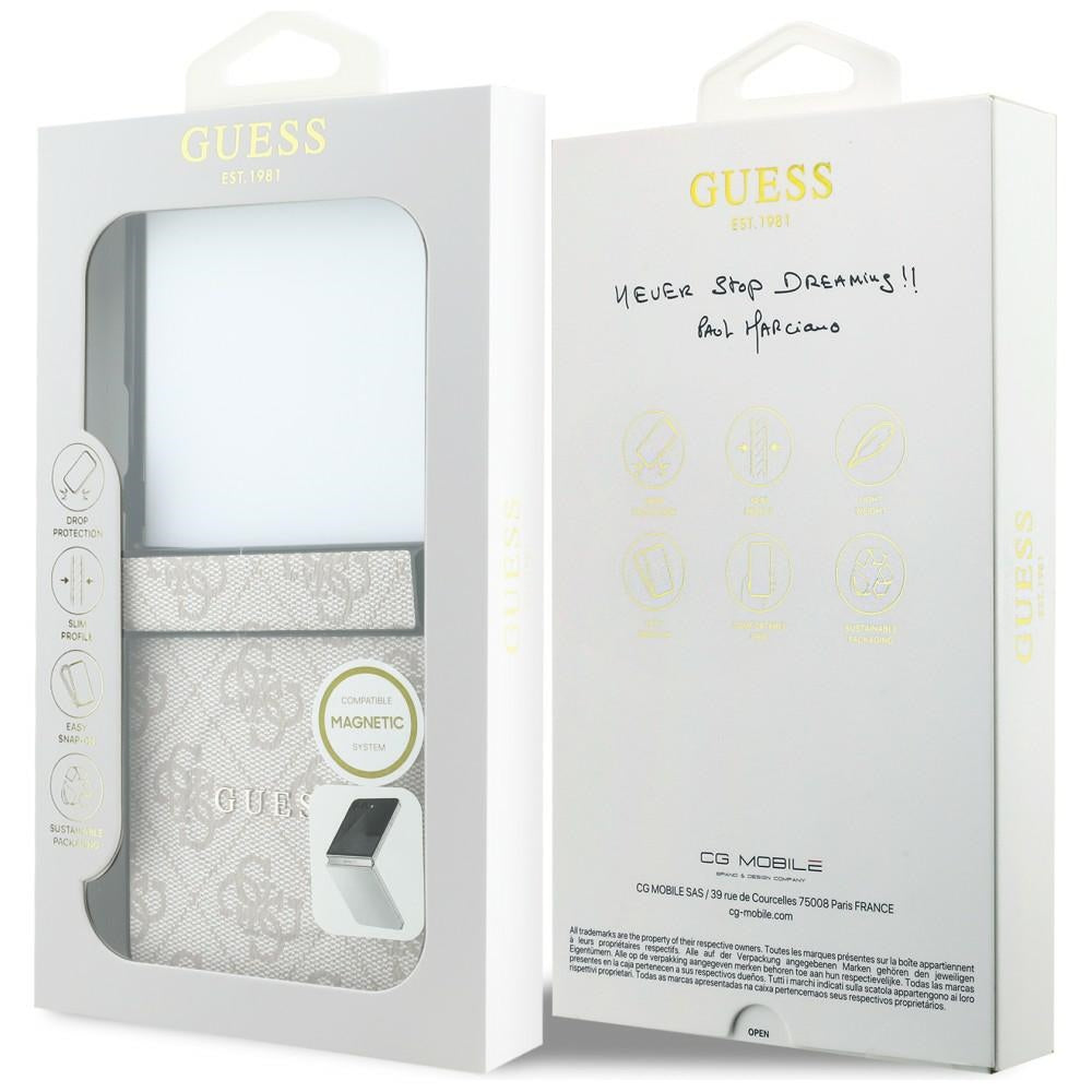 MagSafe ovitek za Samsung Galaxy Z Flip8 F776, Guess, 4G Leather Classic, roza