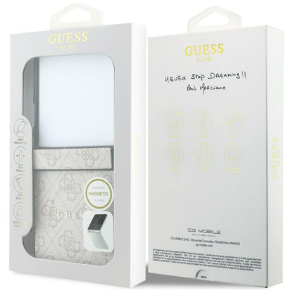 MagSafe ovitek za Samsung Galaxy Z Flip8 F776, Guess, 4G Leather Classic, roza
