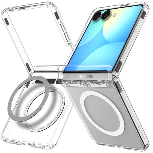 MagSafe ovitek za Samsung Galaxy Z Flip8 F776, Spigen, Ultra Hybrid Pro, prozoren bel ACS11524