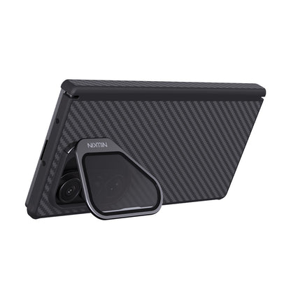 MagSafe ovitek za Samsung Galaxy Z Fold7 F966, Nillkin, CarboProp s prozornim črnim pokrovom leče, črn