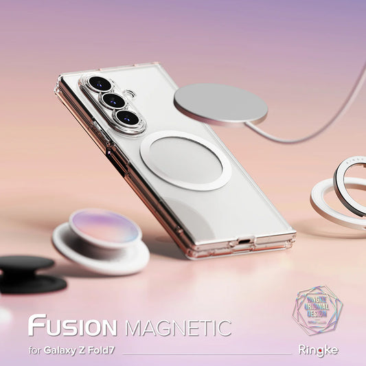 Ovitek MagSafe za Samsung Galaxy Z Fold7 F966, Ringke, Fusion, Prozoren