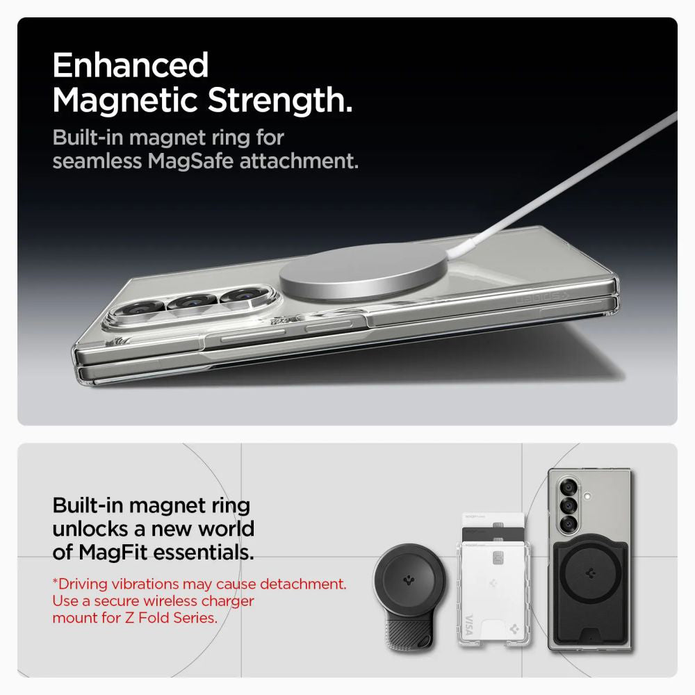 MagSafe Case for Samsung Galaxy Z Fold7 F966, Spigen, Air Skin, Transparent