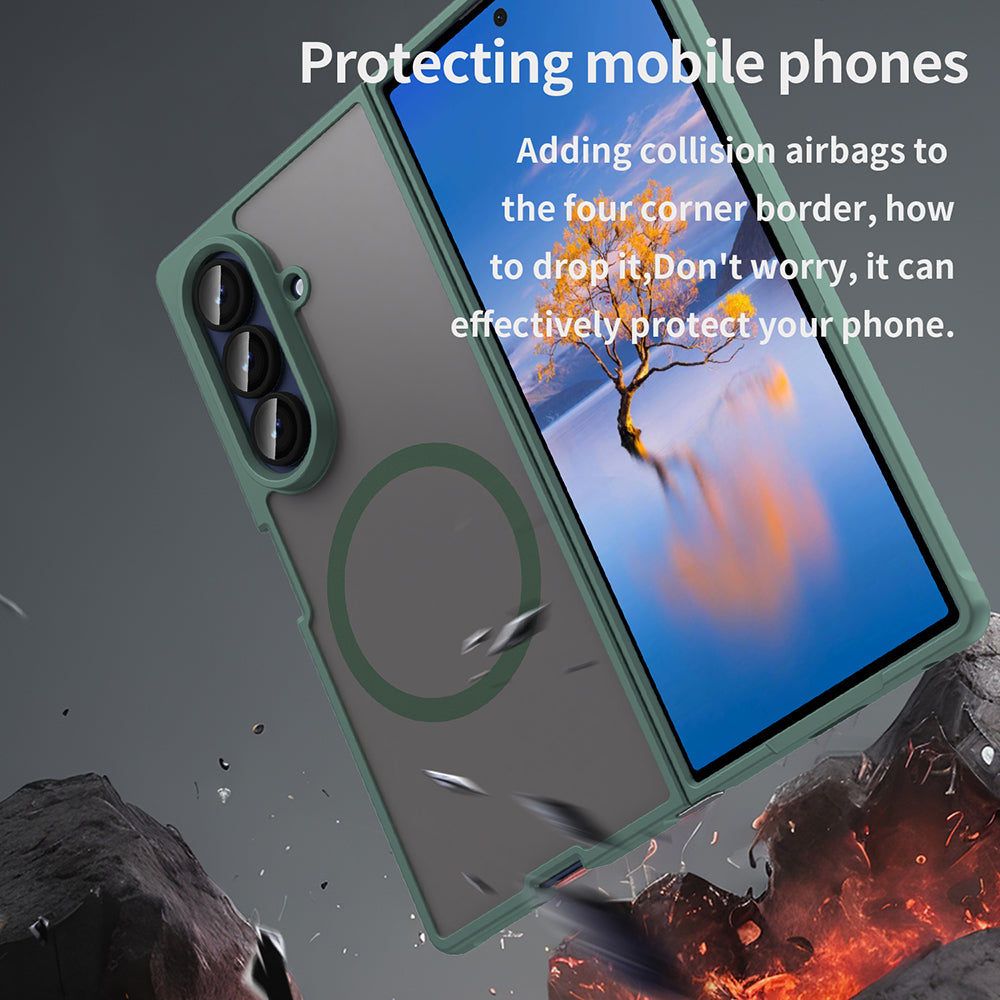 MagSafe ovitek za Samsung Galaxy Z Fold7 F966, Techsuit, HaloFrost II, Zelen