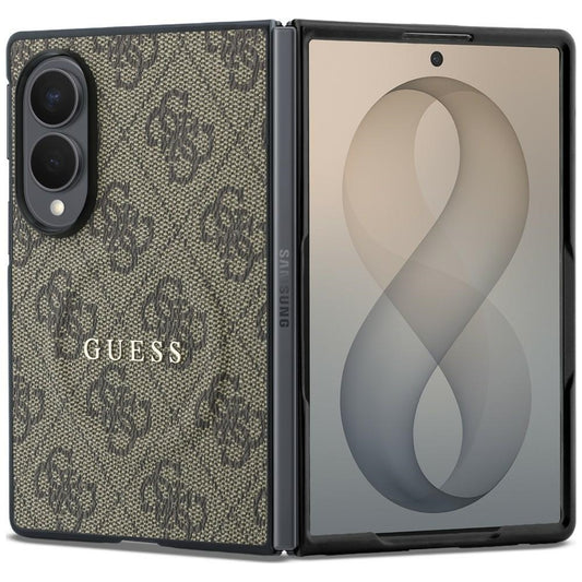 Ovitek MagSafe za Samsung Galaxy Z Fold8 F971, Guess, 4G Leather Classic, rjav