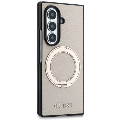 MagSafe ovitek za Samsung Galaxy Z Fold8 Ultra F976, Guess, Ring Stand Grained Classic Logo, Bež