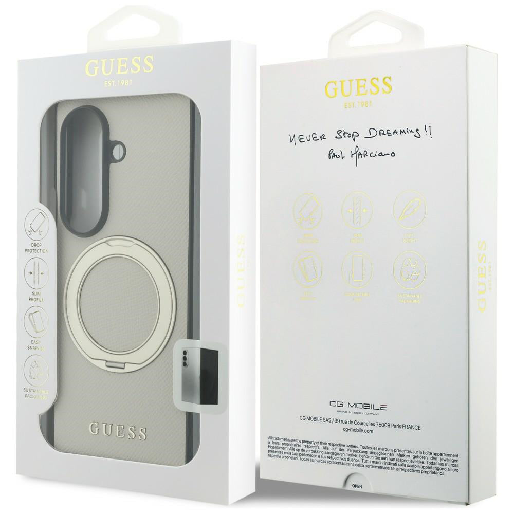 MagSafe ovitek za Samsung Galaxy Z Fold8 Ultra F976, Guess, Ring Stand Grained Classic Logo, Bež