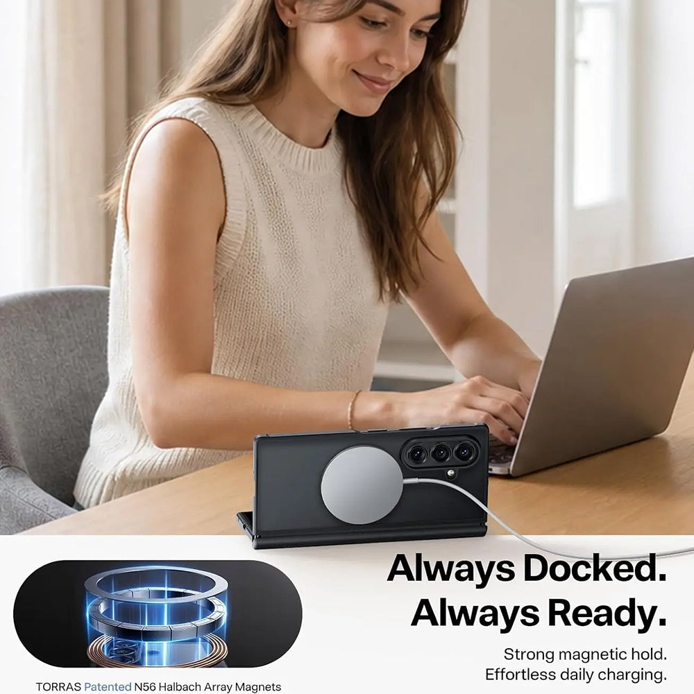 MagSafe ovitek za Samsung Galaxy Z Fold8 Ultra F976, Torras, Guardian, Črn
