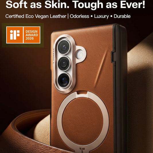 MagSafe ovitek za Samsung Galaxy Z Fold8 Ultra F976, Torras, QPRO Leather, rjav