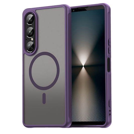 Ovitek MagSafe za Sony Xperia 1 VII, Techsuit, HaloFrost II, Vijoličen