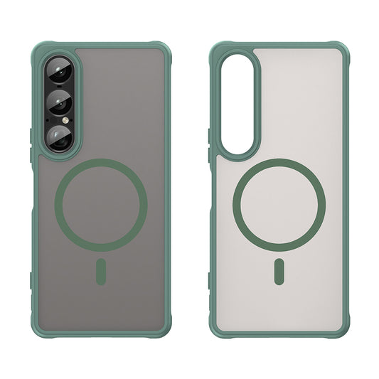 Ovitek MagSafe za Sony Xperia 1 VII, Techsuit, HaloFrost II, Zelen