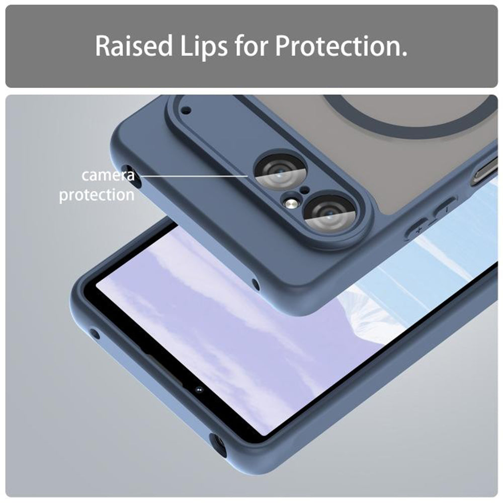 Ovitek MagSafe za Sony Xperia 10 VII, Techsuit, HaloFrost II, Temno modra