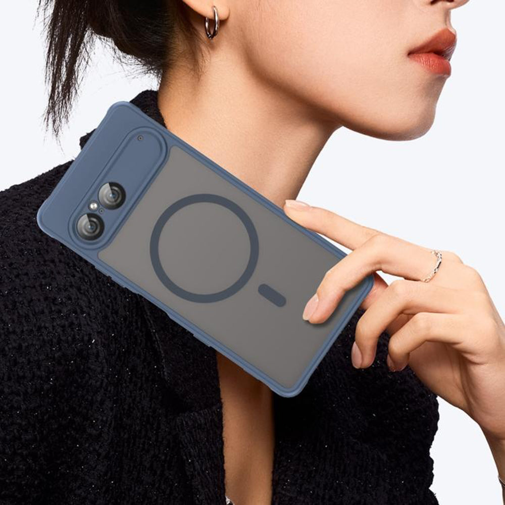 Ovitek MagSafe za Sony Xperia 10 VII, Techsuit, HaloFrost II, Temno modra