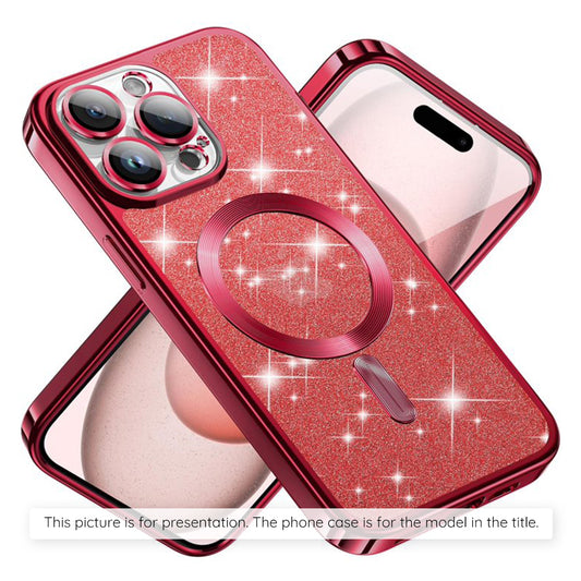 MagSafe ovitek za Xiaomi 17T, Techsuit, Luxury Glitter, Rdeč