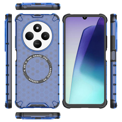 MagSafe Case for Xiaomi Poco C75 / Redmi 14C, Techsuit, HoneyComb Shield, Blue