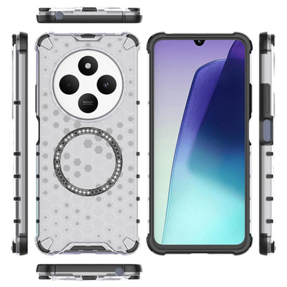 MagSafe ovitek za Xiaomi Poco C75 / Redmi 14C, Techsuit, HoneyComb Shield, Bela