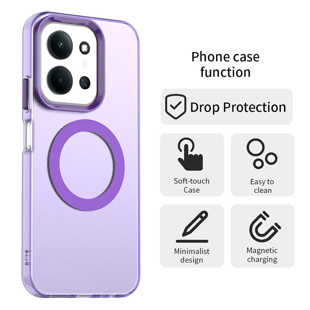 MagSafe ovitek za Xiaomi Poco C85 4G / Redmi 15C 5G / 15C 4G, Techsuit, CandyCase, Vijolična