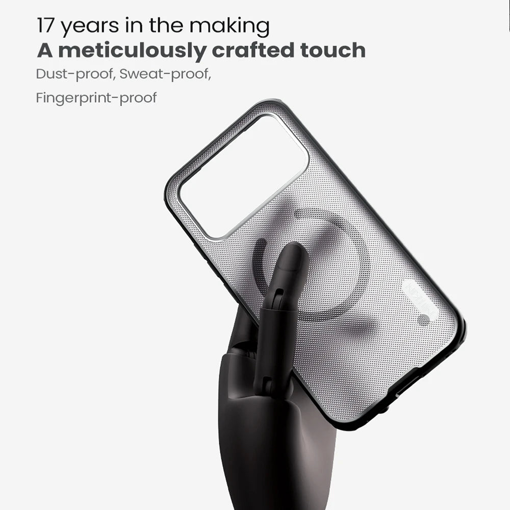 MagSafe ovitek za Xiaomi Poco F8 Ultra, Nillkin, Super Shield Pro, Črno prozoren