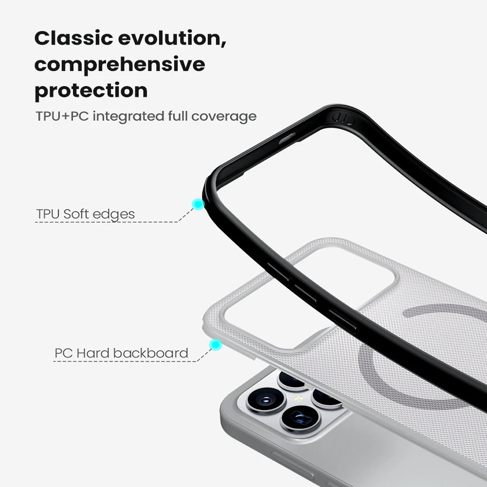 MagSafe ovitek za Xiaomi Poco F8 Ultra, Nillkin, Super Shield Pro, Črno prozoren