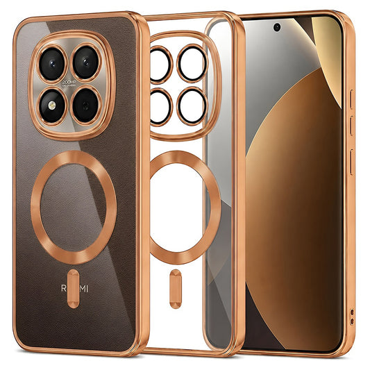 MagSafe ovitek za Xiaomi Poco M8 Pro / Redmi Note 15 Pro+ 5G, Techsuit, Luxury Crystal, Oranžen