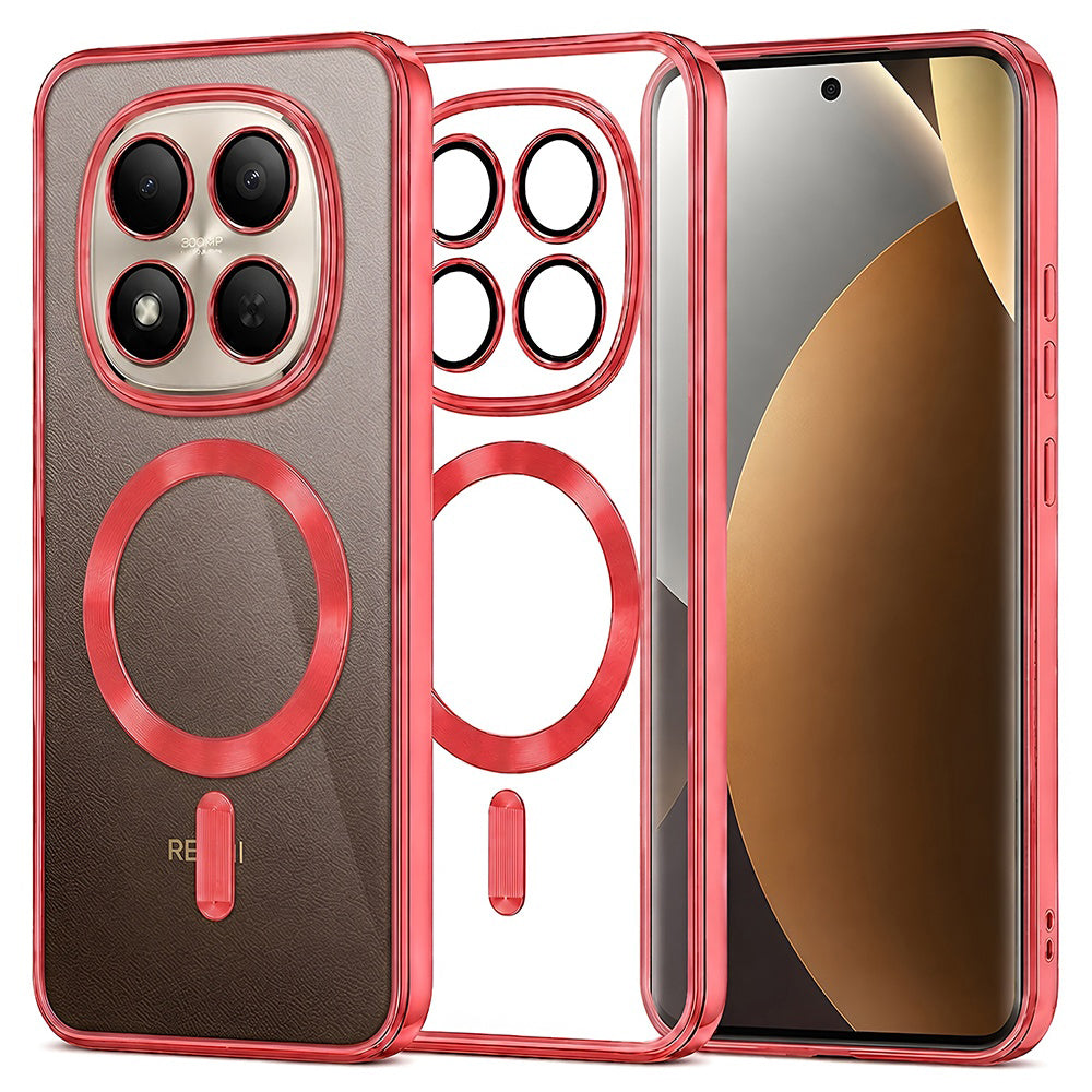 MagSafe ovitek za Xiaomi Poco M8 Pro / Redmi Note 15 Pro+ 5G, Techsuit, Luxury Crystal, Rdeč