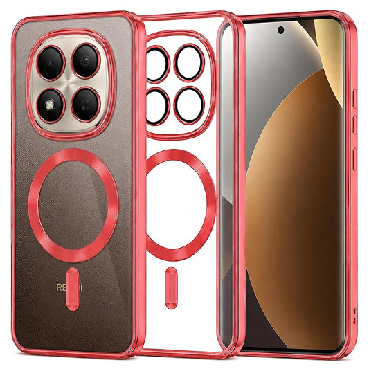 MagSafe ovitek za Xiaomi Poco M8 Pro / Redmi Note 15 Pro+ 5G, Techsuit, Luxury Crystal, Rdeč