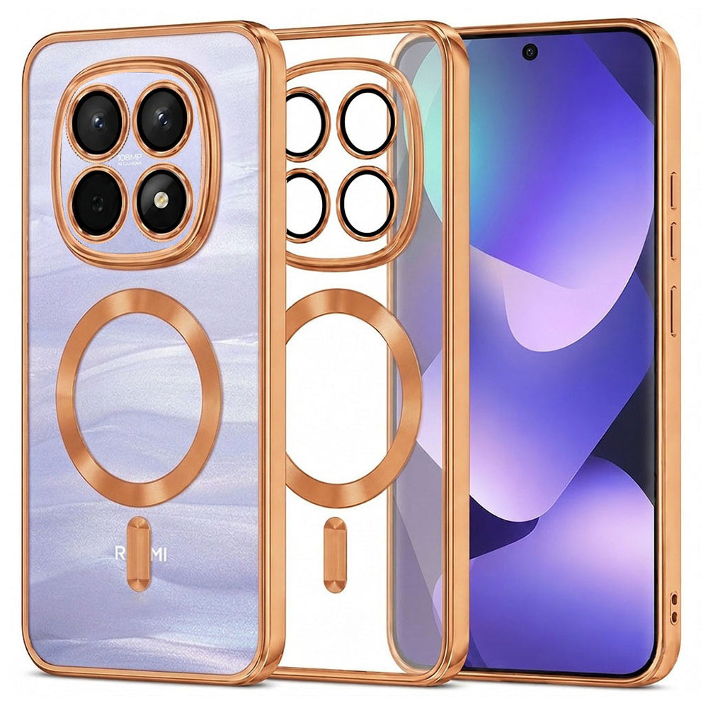 MagSafe ovitek za Xiaomi Poco M8 / Redmi Note 15 5G / Note 15 4G, Techsuit, Luxury Crystal, Oranžen