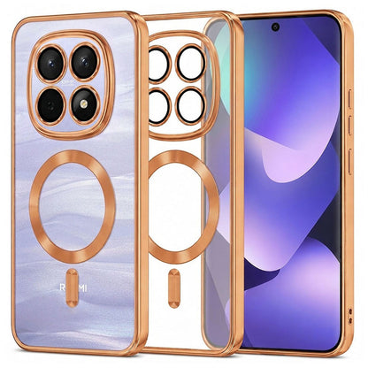 MagSafe ovitek za Xiaomi Poco M8 / Redmi Note 15 5G / Note 15 4G, Techsuit, Luxury Crystal, Oranžen