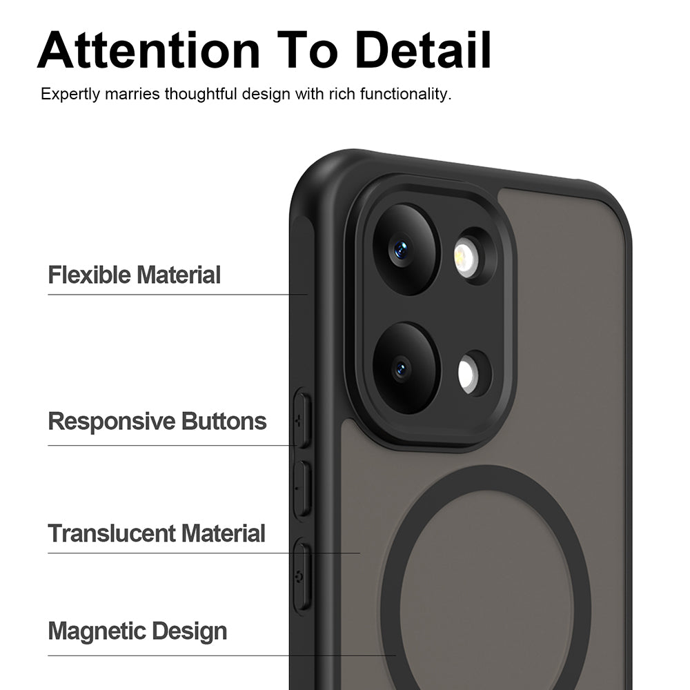 Ovitek MagSafe za Xiaomi Poco X8 Pro Max, Techsuit, HaloFrost II, Črn