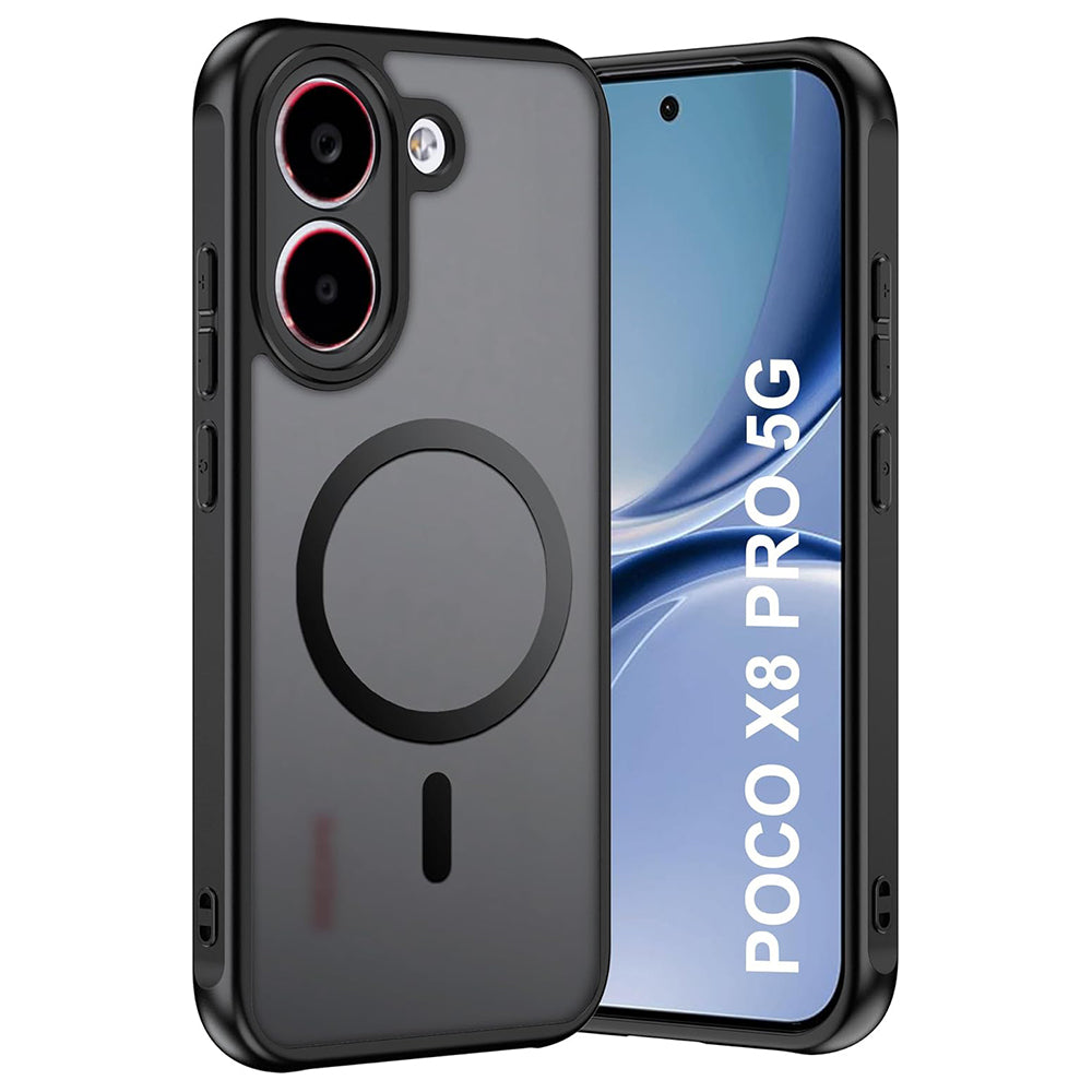 MagSafe ovitek za Xiaomi Poco X8 Pro, Techsuit, PureFrost, Črna satenasta