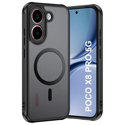 MagSafe ovitek za Xiaomi Poco X8 Pro, Techsuit, PureFrost, Črna satenasta