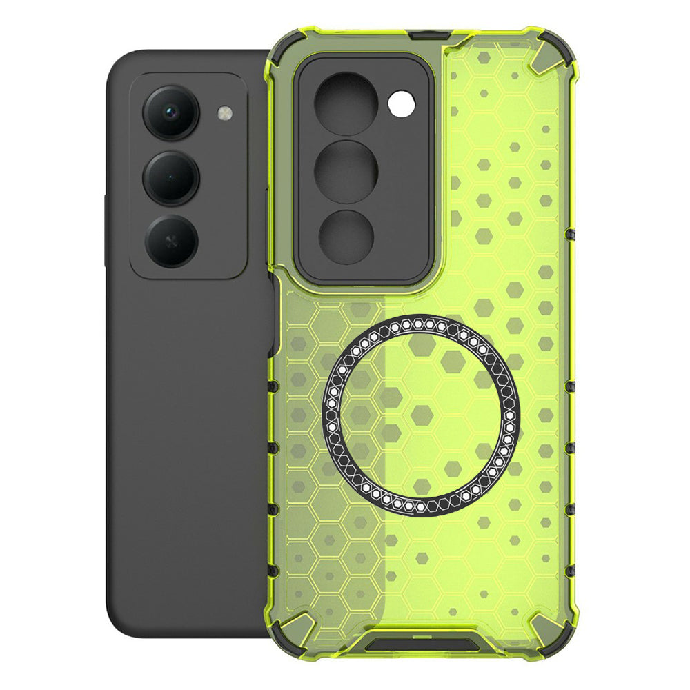 Ovitek MagSafe za Xiaomi Redmi 15 5G / 15 4G, Techsuit, HoneyComb Shield, Zelen
