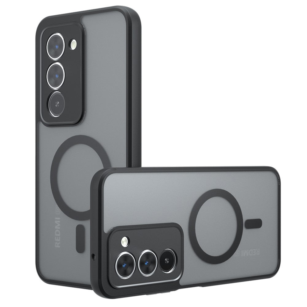 Ovitek MagSafe za Xiaomi Redmi 15 5G / 15 4G, Techsuit, PureFrost, Satenasto črn