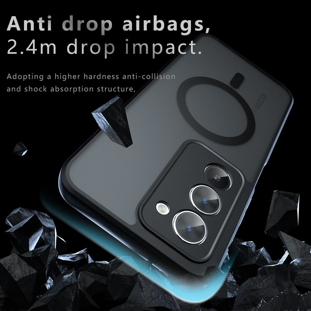 Ovitek MagSafe za Xiaomi Redmi 15 5G / 15 4G, Techsuit, PureFrost, Satenasto črn