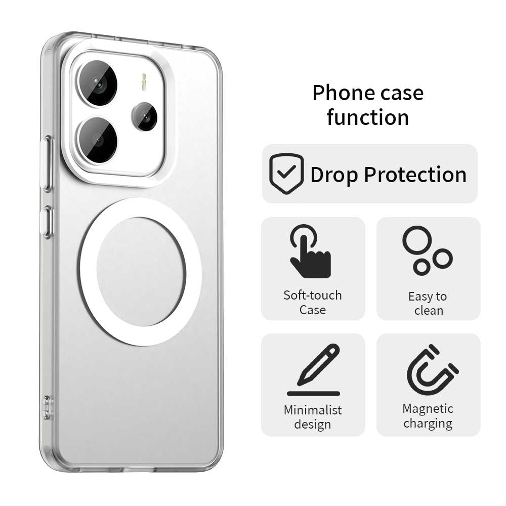 MagSafe ovitek za Xiaomi Redmi Note 14 4G (Regional), Techsuit, CandyCase, Bela