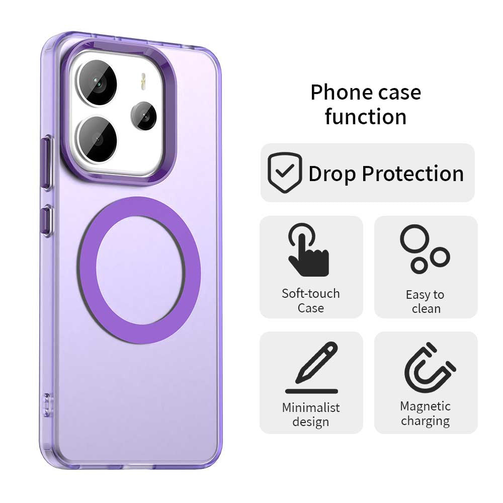 MagSafe ovitek za Xiaomi Redmi Note 14 4G (Regional), Techsuit, CandyCase, Vijolična