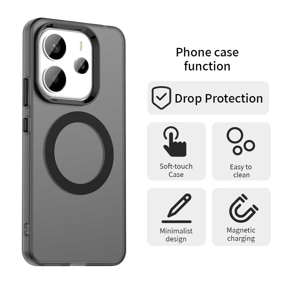 Ovitek MagSafe za Xiaomi Redmi Note 14 4G (Regional), Techsuit, CandyCase, Črn