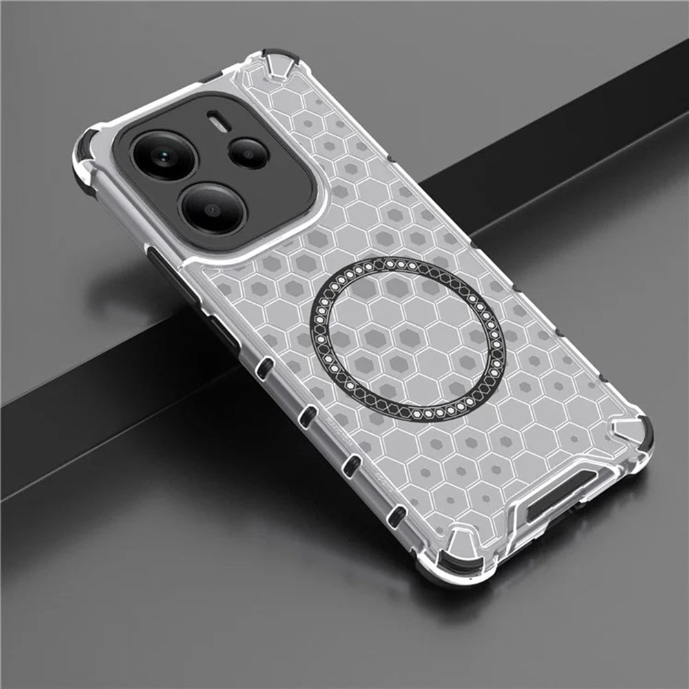 MagSafe ovitek za Xiaomi Redmi Note 14 4G (Regional), Techsuit, HoneyComb Shield, Bela