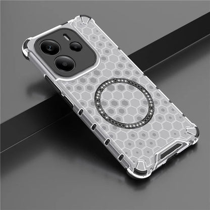 MagSafe ovitek za Xiaomi Redmi Note 14 4G (Regional), Techsuit, HoneyComb Shield, Bela