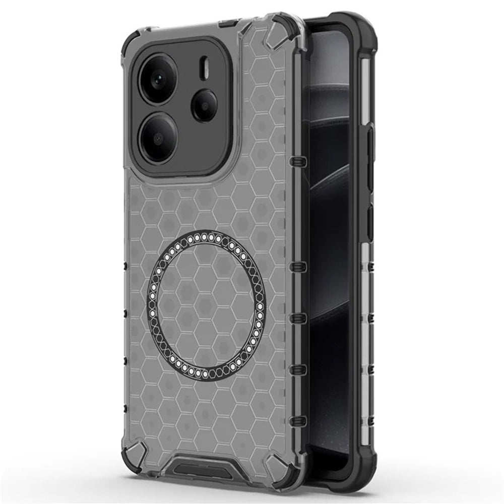 MagSafe ovitek za Xiaomi Redmi Note 14 4G (Regional), Techsuit, HoneyComb Shield, Črn
