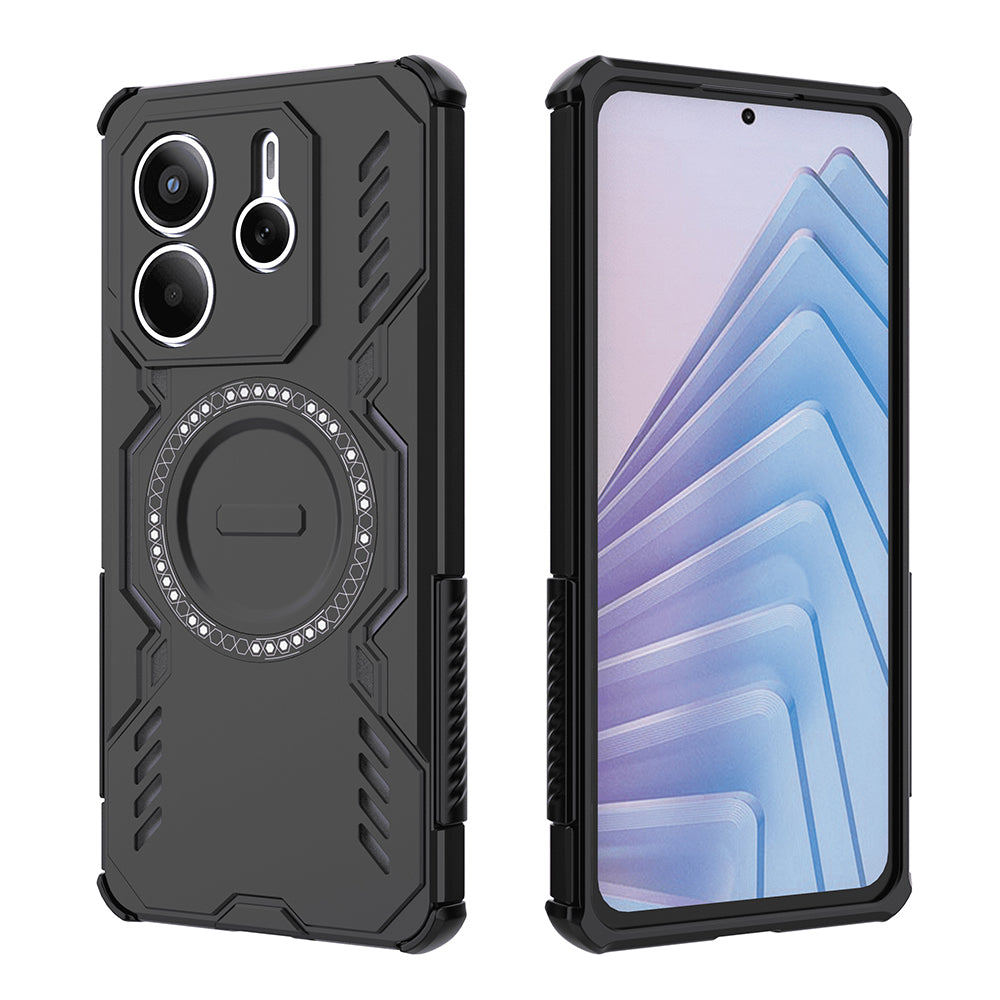 MagSafe ovitek za Xiaomi Redmi Note 14 5G, Techsuit, ArmorMag, Črn