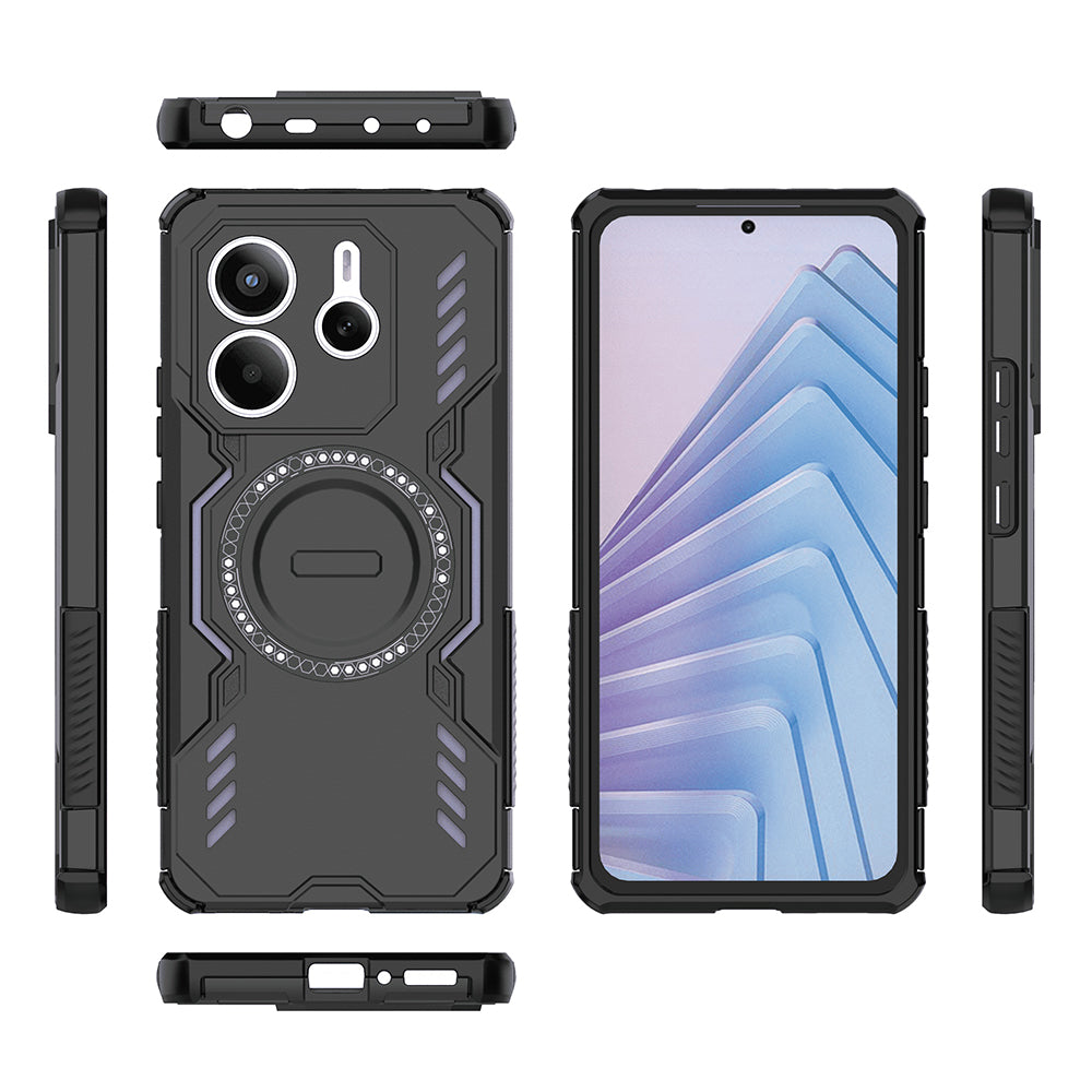 MagSafe ovitek za Xiaomi Redmi Note 14 5G, Techsuit, ArmorMag, Črn